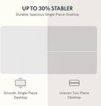 FLEXISPOT EN2 Whole-Piece Standing Desk with Clamp Power Strip, 40 x 24 Electric Stand Up Height Adjustable Desk with Cable Management (Black Frame + White Top, 2 Packages)