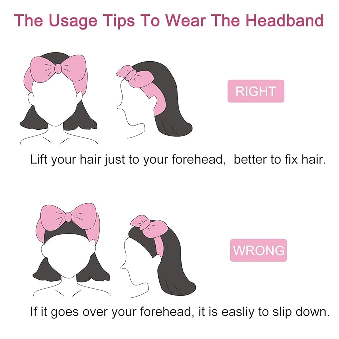 Casoty 6 Pcs Hairband, Soft Coral Fleece Spa Headbands, Bow Headband - Image 8
