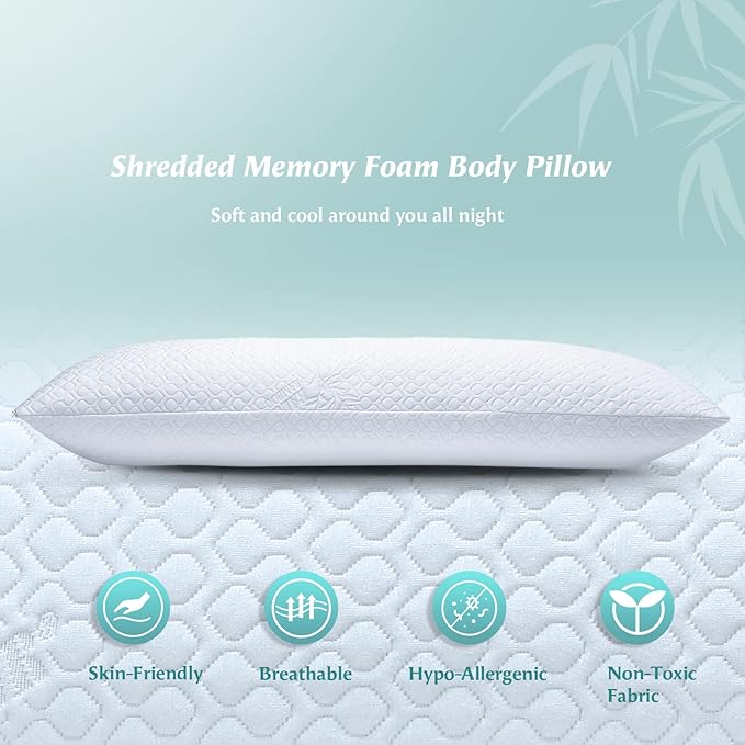 Rainmr Shredded Memory Foam Full Body Pillow – Side Sleeper – Huggable Long - Image 5