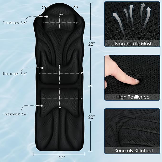 Atsuwell Full Body Bath Pillow for Bathtub, Ergonomic Bathtub Cushion for Neck - Image 3
