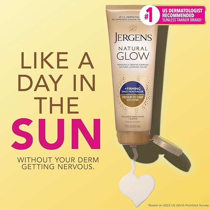 Jergens Natural Glow +Firming Self Tanner Body Lotion, Medium to Deep Skin Tone - Image 3