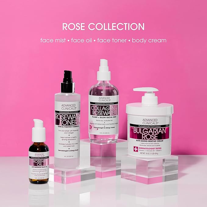 Advanced Clinicals Collagen Rosewater Face Mist Skin Care Reviving & Hydrating - Image 6