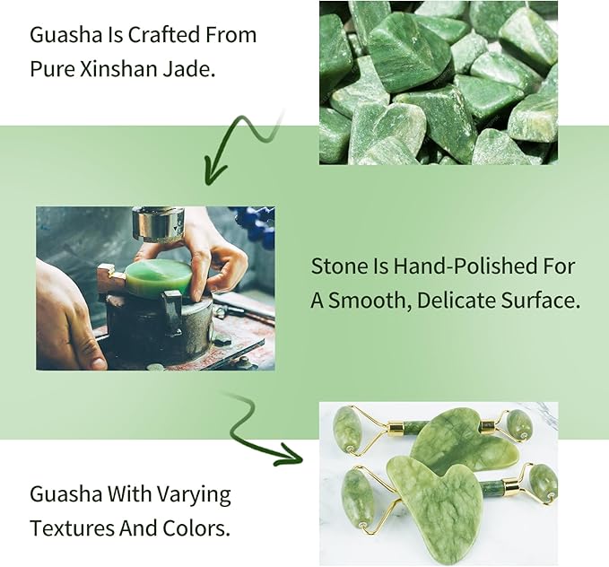 Guasha Tool for Face & Jade Roller for Face, Gua Sha Facial Tools for Reduce - Image 5