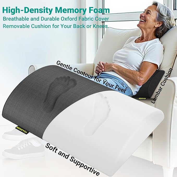 YEASHEIN Adjustable Foot Rest for Under Desk at Work, Ergonomic Under Desk Footrest with 6 Positions, Foot Stools for Under Office Desk Chair, Leg Rest for Home, Car, Computer, Gaming Accessories