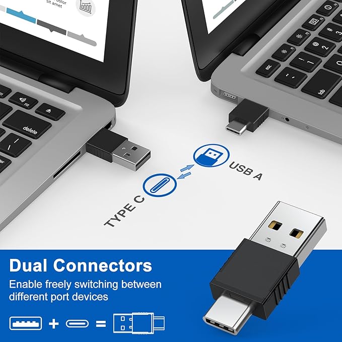 Physical and Digital Pointer Presentation Clicker for Powerpoint Presentations,2 in 1 USB A and USB C Wireless Presenter Remote with Highlighting Magnifier for LED LCD Screen