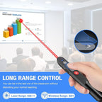 Presentation Clicker with Case, Wireless Presenter for PowerPoint Slide with Hyperlink & Volume Control, Presentation Remote Clicker for Mac/Computer/Laptop, Google Slide/PPT/Keynote