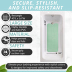 ENKOSI Bath Mat - Large Non Slip Bathtub & Shower Mat - Extra Long 40 x 16 Inch Bathroom Mats for Tub Nonslip Anti Slip Bathmats (40x16 Aqua Green 1-Pack)