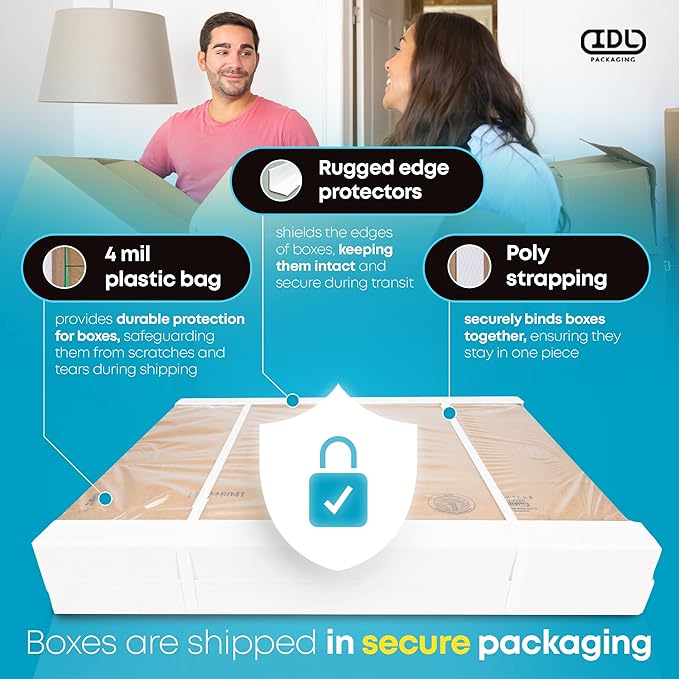 Medium Shipping & Moving Boxes 16x12x8 inches (10-Pack) - Extra Strength 200 lb vs Regular - Corrugated Boxes for Packaging Moving and Delivering - Package Box - Carton Box by IDL Packaging