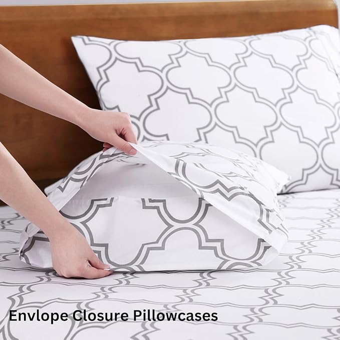 LANE LINEN Eco Friendly 100% Organic Cotton Printed Twin Sheet Set, Soft & - Image 5