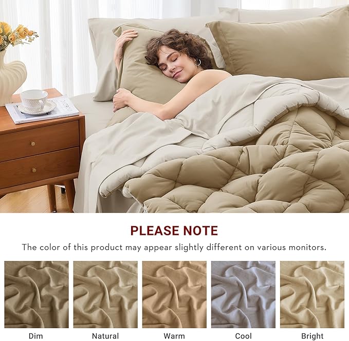 MUXHOMO 7 Pieces King Comforter Set, Reversible Bed in a Bag King Size - Image 4
