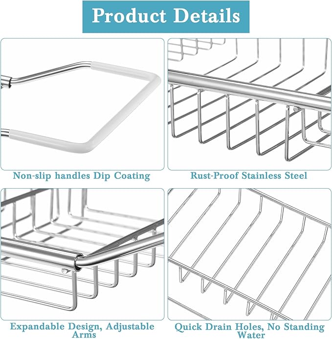 Cabilock Stainless Steel Expandable Bathtub Tray, Chrome Polished Telescopic - Image 5