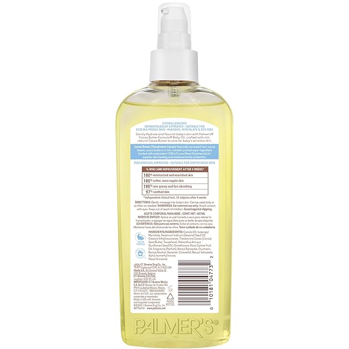 Palmer's Cocoa Butter Formula Gentle Baby Oil, 5.1 fl oz, Nourishing - Image 2