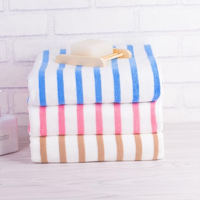 JML Beach Towels, 4 Pack, Large Microfiber Bath Towel Set, Cabana Stripe - Image 6
