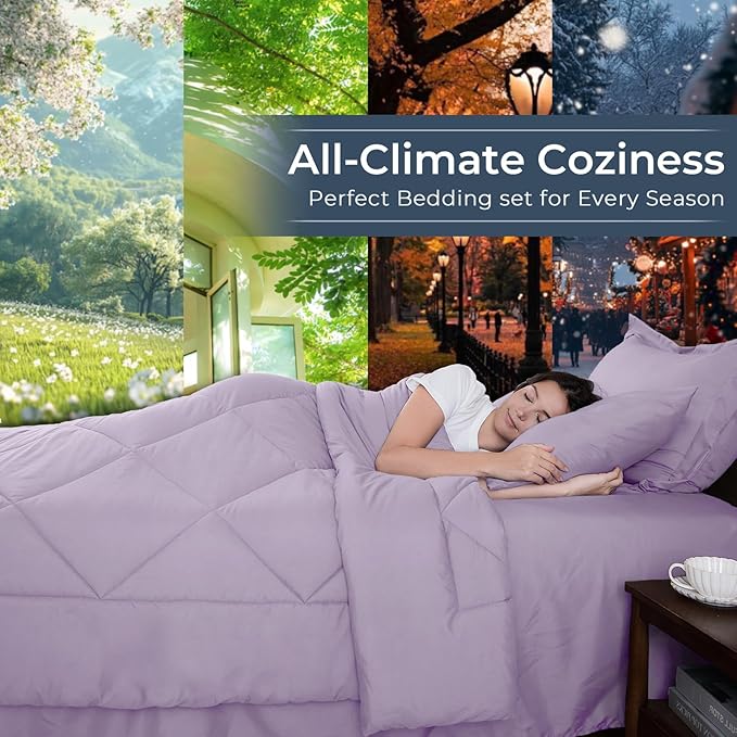 HEVUMYI Full Purple Comforter Set - Image 3