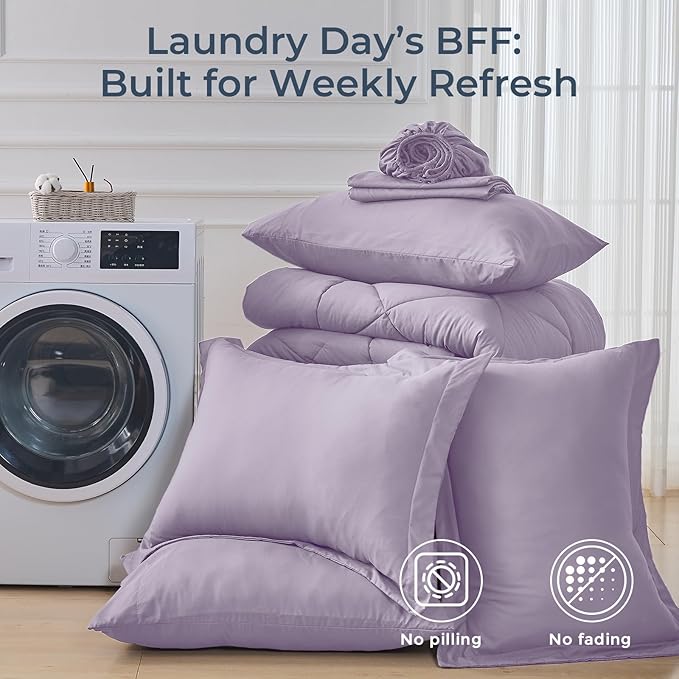 HEVUMYI Full Purple Comforter Set - Image 7