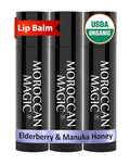 Moroccan Magic Organic Elderberry & Manuka Honey Lip Balm 3 Pack | by MoroccanMagic