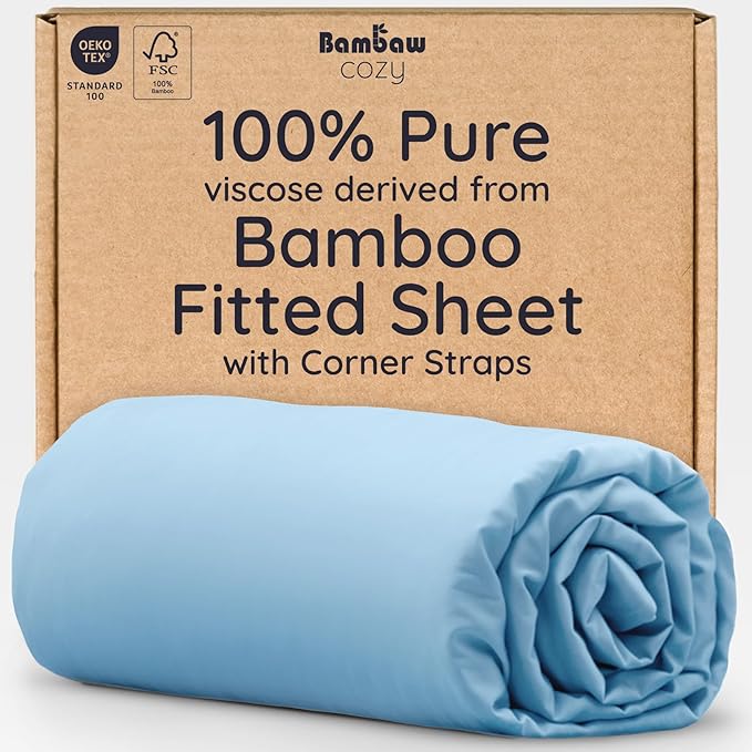 Bambaw 100% Viscose Derived from Bamboo Fitted Sheet Only, Cooling Fitted Sheet by Bambaw