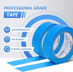 SEBETOW 10 Rolls Painters Tape 1 inch Bulk Painter Tape Blue Wide Roll, Blue Masking Tape, 1 Inches x 55 Yards for General Purpose Wall Painting, Home Improvement