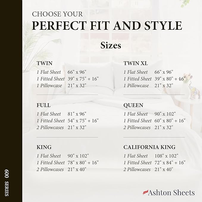 100% Egyptian Cotton Twin XL Bed Sheets Set - Image 8