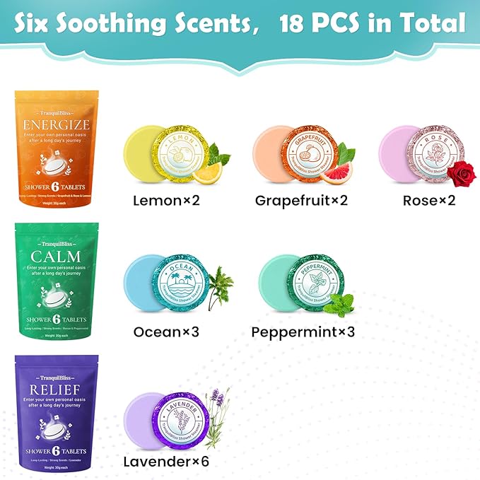 TranquilBliss 18 Pack Shower Steamers - Image 3