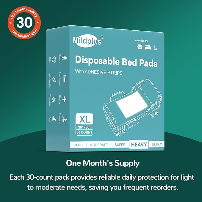 MILDPLUS Bed Pads with Adhesive Strips 30''X36'', Kids and Pet - Image 7