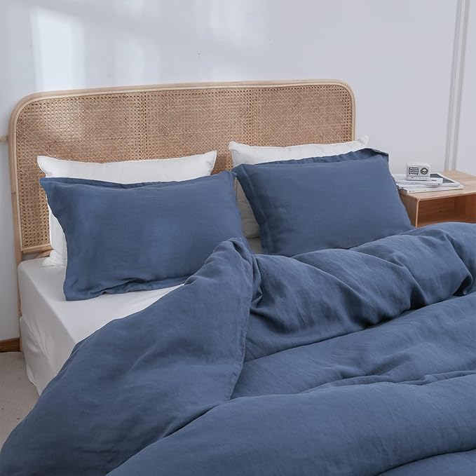 Simple&Opulence 100% Linen Duvet Cover Set 3pcs Basic Style Natural French - Image 9