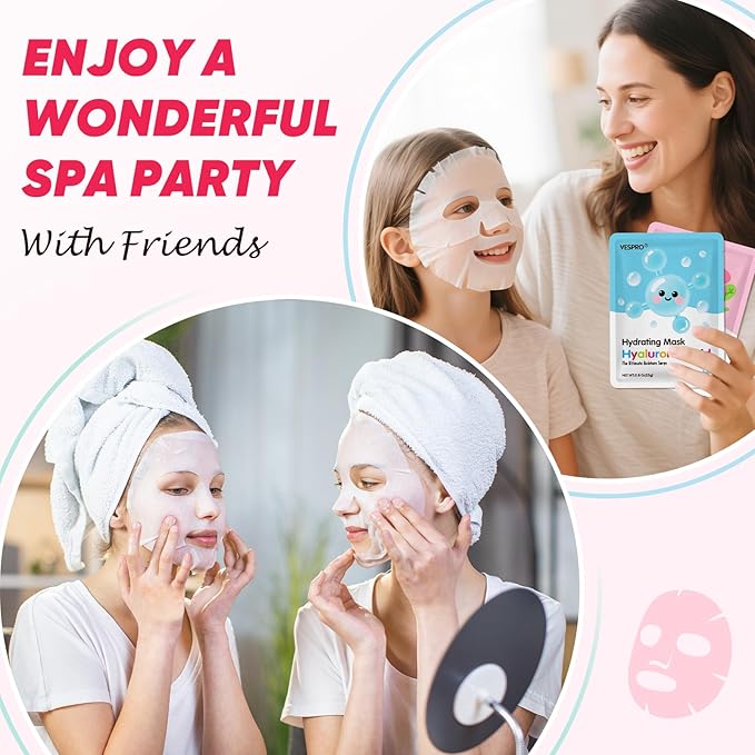 12 Pack Face Masks for Women, Hydrating & Moisturizing Facial Mask for Skincare - Image 3