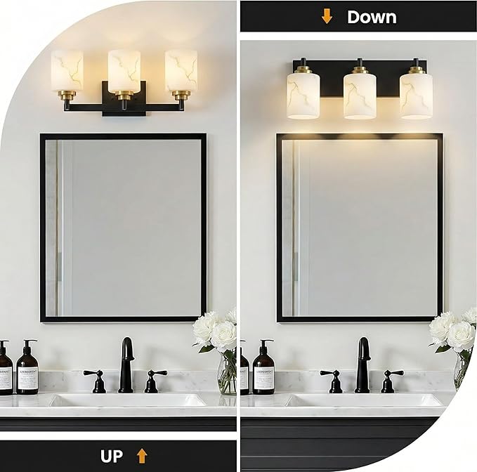 3-Light Bathroom Light Fixture, - Image 3