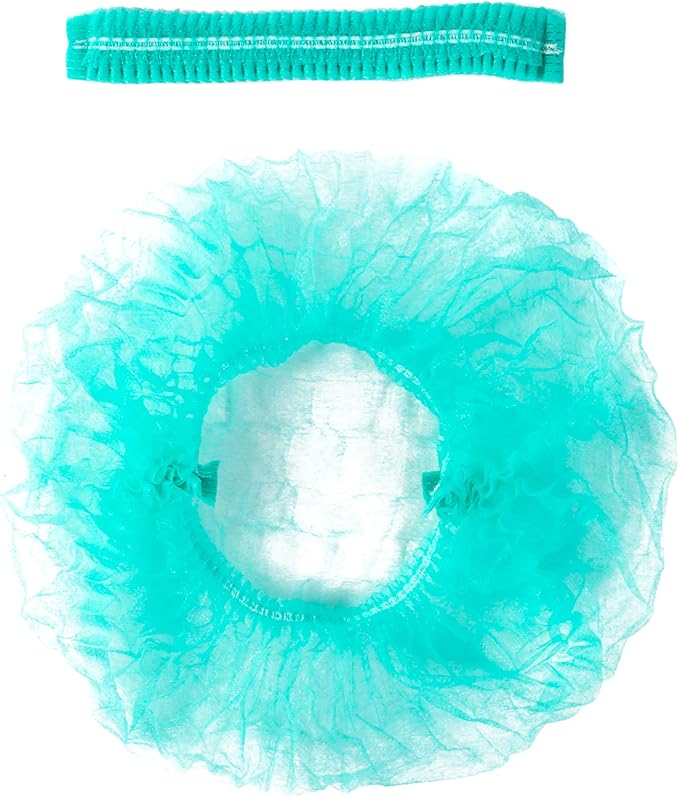 ProtectX 100-Pack Green Disposable Hair Nets, Elastic Head Cover, Bouffant Caps - Image 5