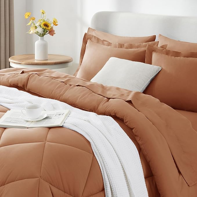 CozyLux Queen Comforter Set Pumpkin - Image 8