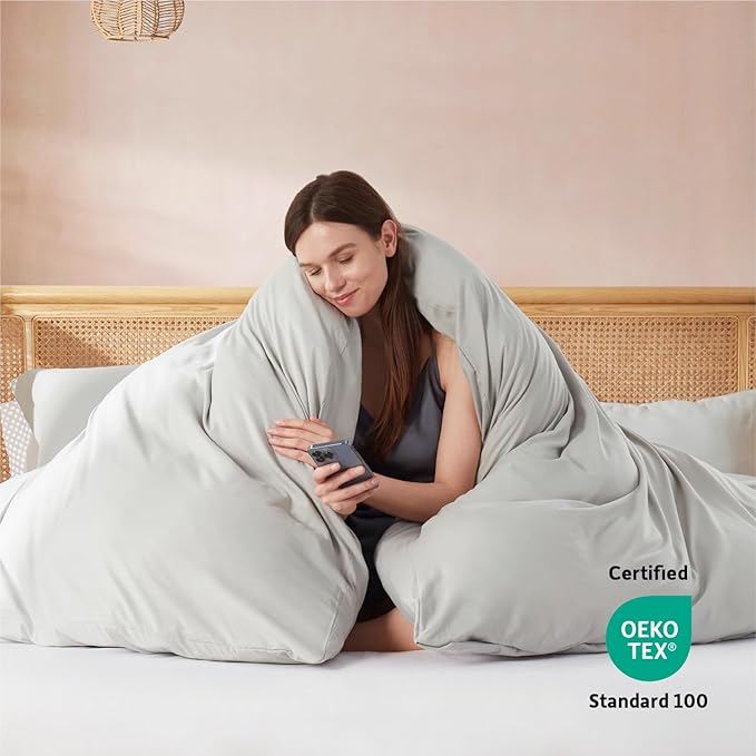 Nestl Light Grey Duvet Cover King Size - Image 3