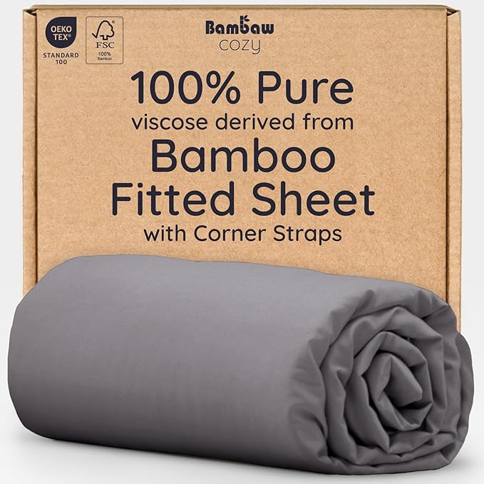 Bambaw 100% Viscose Derived from Bamboo Fitted Sheet Only, Soft Fitted Sheet by Bambaw