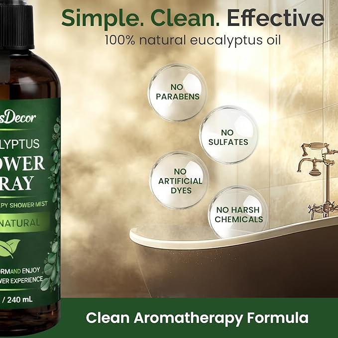 Eucalyptus Shower Spray 8oz – Aromatherapy Shower Mist, Spa and Sauna Inspired - Image 7
