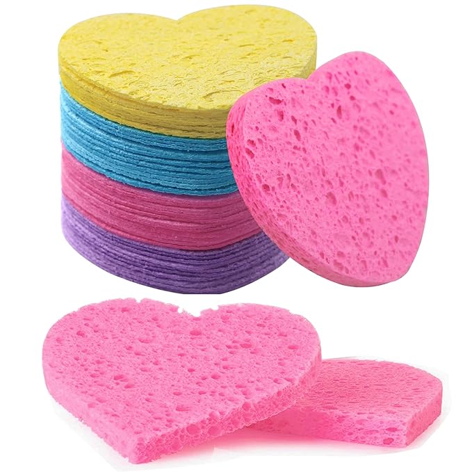 50-Count Facial Sponges Compressed, 100% Natural Cellulose Face Sponge by Mainlyrunmakeupsuppliers
