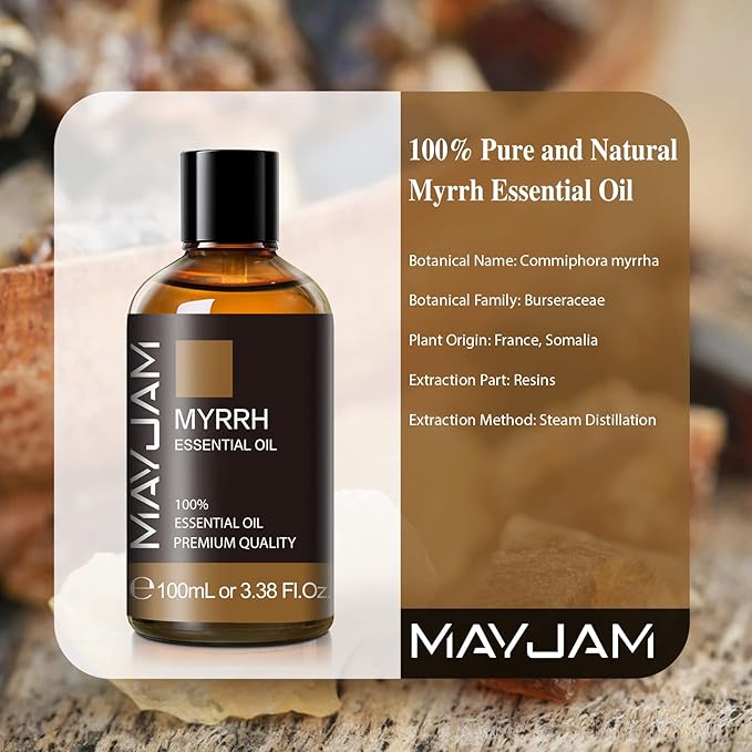Myrrh Essential Oil 100ML/3.38FL.OZ, MAYJAM Premium Myrrh Oil Essential Oils - Image 3