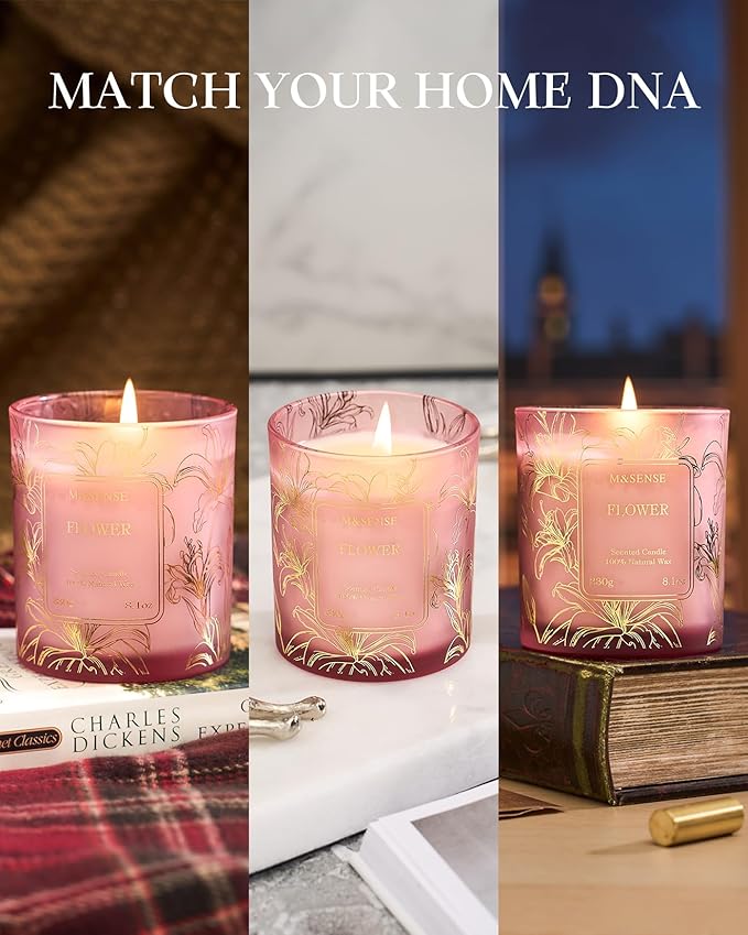 M&SENSE Pumpkin Apple Pie Scented Candles, 8.1oz 42-Hour Slow Burning Soy - Image 6