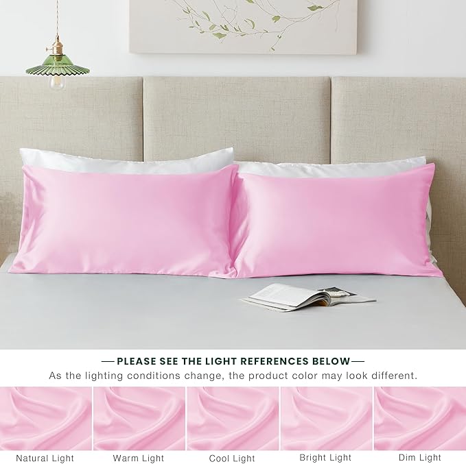 Love's cabin Satin Pillowcase Set of 2 Standard Size 20x26, Cooling Pillow - Image 7