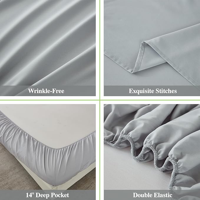 ILAVANDE Queen Sheets Set 6 Piece, Hotel Luxury Super Soft 1800 Series - Image 5