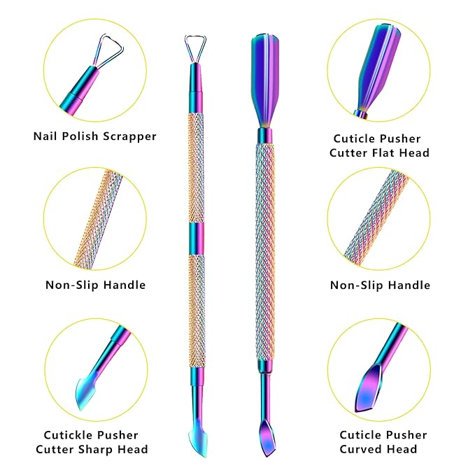 Cuticle Trimmer with Cuticle Pusher and Scissors, Cuticle Remover Professional - Image 3