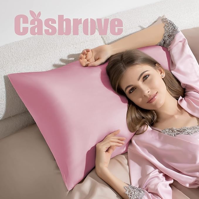 Silk Pillow Cases 2 Pack Mulberry Silk Pillow Cases Soft Breathable Both Sided - Image 3