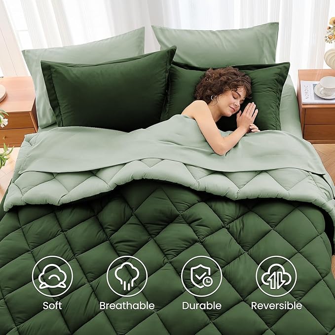 MUXHOMO 5 Pieces Twin XL Comforter Set, Reversible Bed in a Bag Twin XL Size - Image 6
