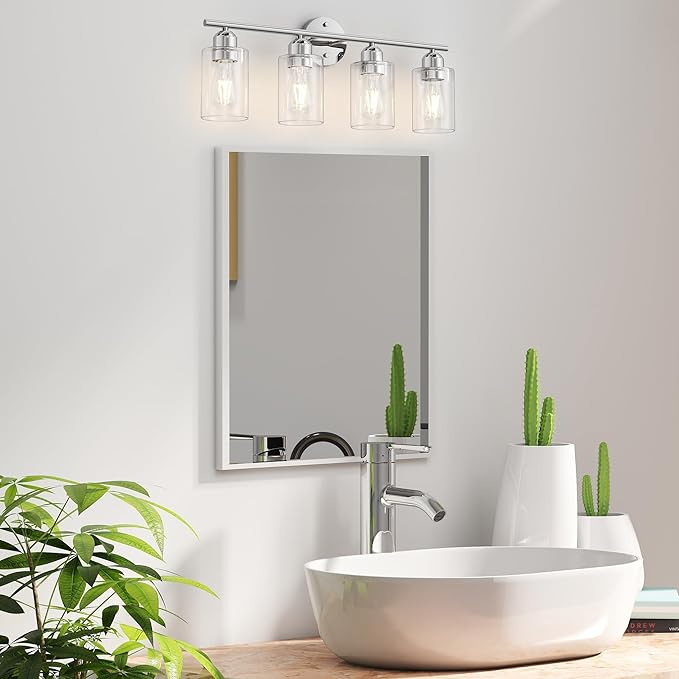 Espird Bathroom Vanity Light Fixtures Polished Chrome, 4 Lights Rustic - Image 6