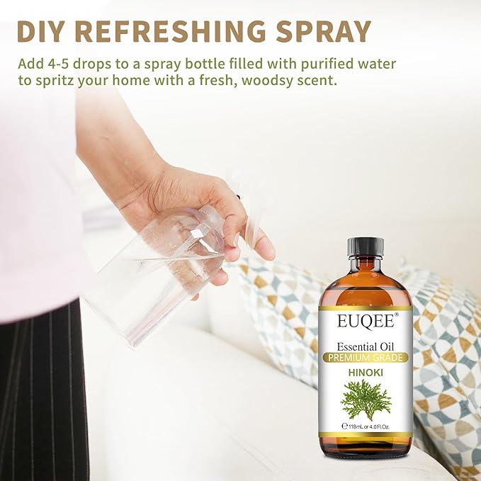 EUQEE Hinoki Essential Oil 118ml/4Fl Oz Pure Japanese Hinoki Oil Premium - Image 4
