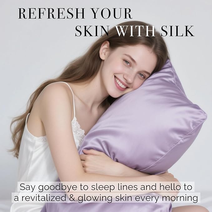 Ravmix Silk Pillow Cases with Zipper, 21momme Mulberry Silk Pillowcase - Image 3
