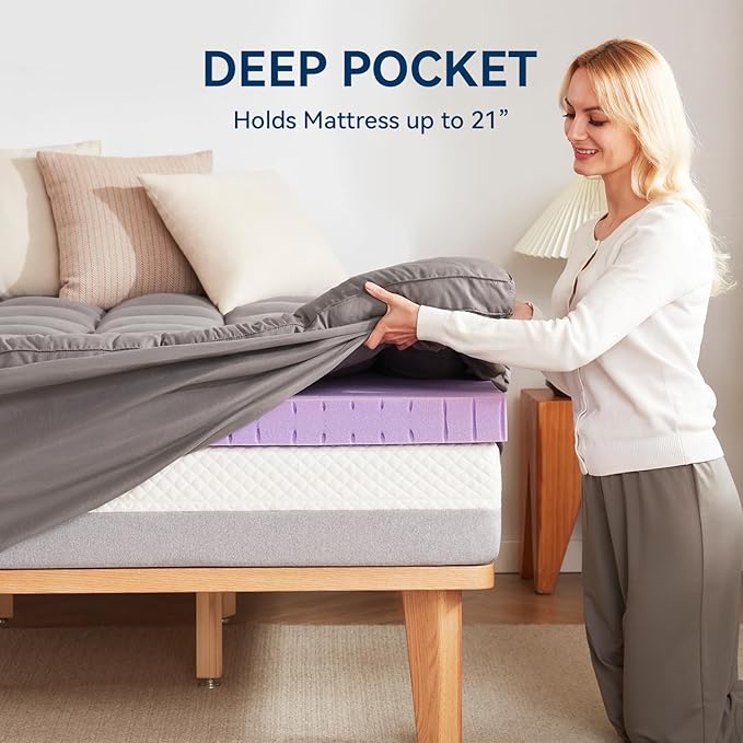 BDEUS Dual Layer 5 Inch Memory Foam Mattress Topper Twin Size, 2 Inch Gel - Image 7