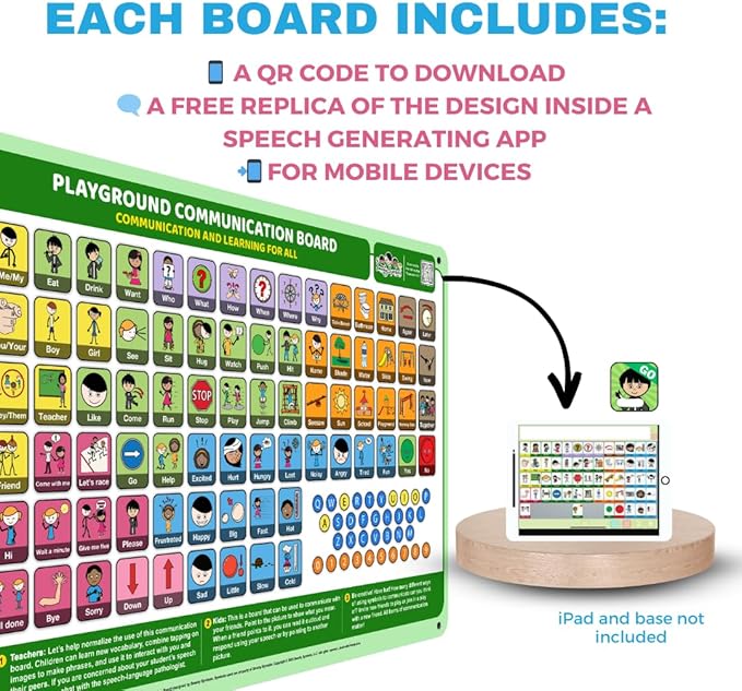 Weather-Proof Aluminum School Playground Communication Board for Autism - Outdoor Inclusive Communication Aid, Lightweight & Durable for Autism & Inclusive Play