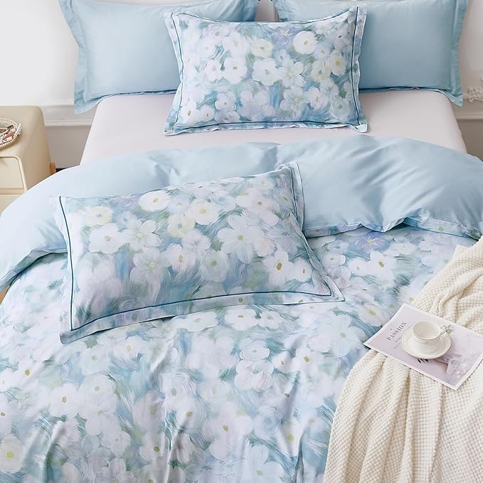 OAITE Duvet Cover Set Queen Size Oil Painting Pattern Ultra Soft 100% Cotton - Image 2