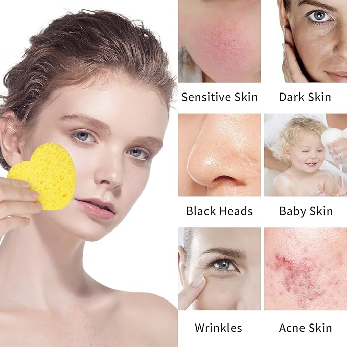 50-Count Facial Sponges Compressed, 100% Natural Cellulose Face Sponge - Image 6