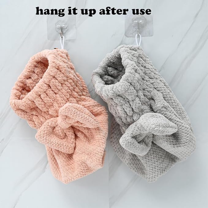 M-bestl Microfiber Hair Towel, Hair Towel Cap, Absorbent Hair Turban Towel - Image 6