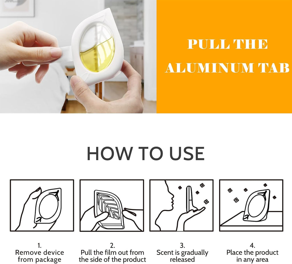 Air Freshener for Home, 4 Pack, Citrus, Odor Eliminator for Small Area Closets Bathroom Pets Strong Odor, Up to 120 Days